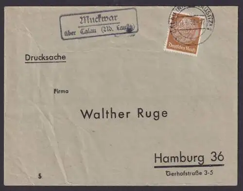 Muckwar über Calau Niederlausitz Brandenburg Deutsches Reich Brief