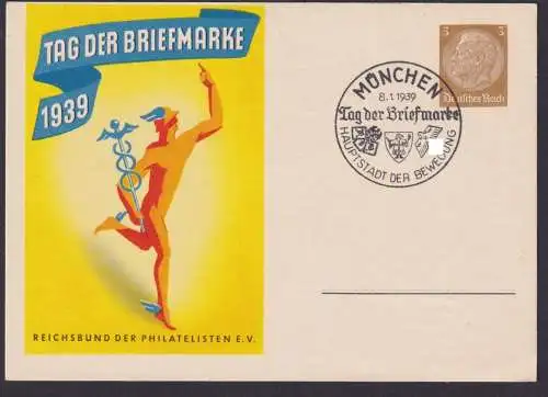 Deutsches Reich Privatganzsache Philatelie Tag der Briefmarke SST München 1939