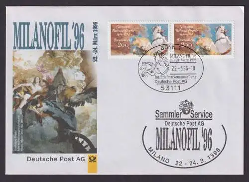 Philatelie Brief MEF Paar Briefmarkenausstellung Milanofil Mailand Italien 1996