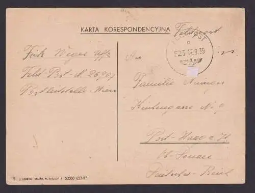Besetzung Polen Generalgouvernement Postkarte Haag a.A. Österreich Feldpost K1