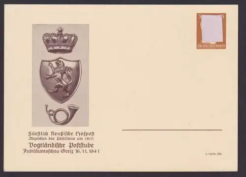 Briefmarken Deutsches Reich Privatganzsache PP 152 E 3 Greiz Luxus ungebraucht