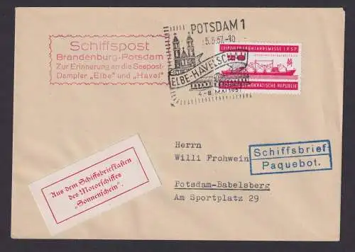 Schiffspost DDR Schiffsbriefkasten des Motorschiffes Sonnenschein SST Potsdam