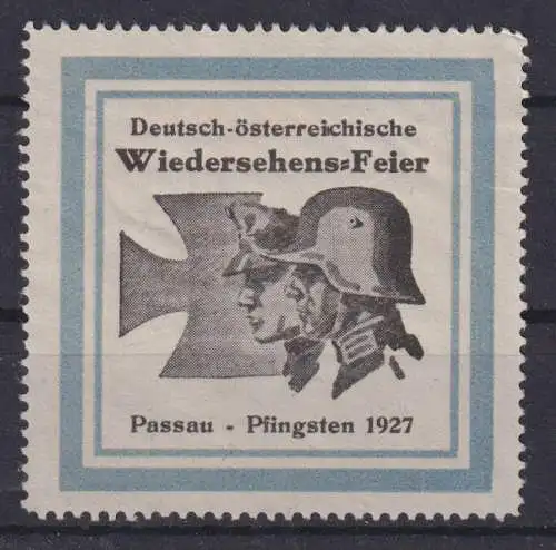 Passau Deutsches Reich Propaganda sehr seltene Vignette Deutsch Österreich
