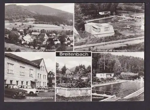 Ansichtskarte Breitenbach Thüringen Zella Mehlis Schwimmbad Campingplatz