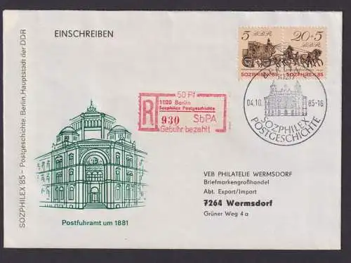 Briefmarken DDR Sonder Einschreibemarke Philatelie Sozphilex Postgeschichte