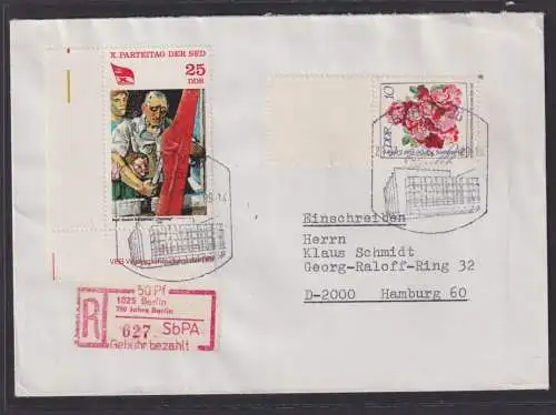 Briefmarken DDR R Brief Bogenecke Eckrand Druckvermerk gezähntes Leerfel EF