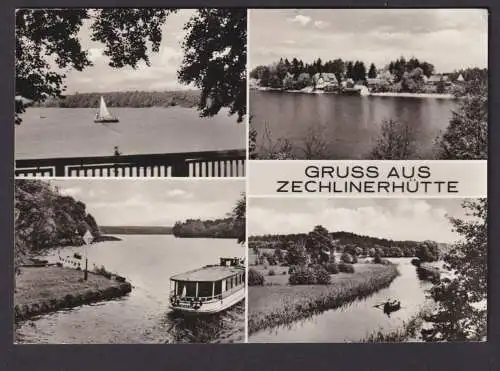 Ansichtskarte Zechliner Hütte Brandenburg Zechliner See Segelboot Ausflugsschiff