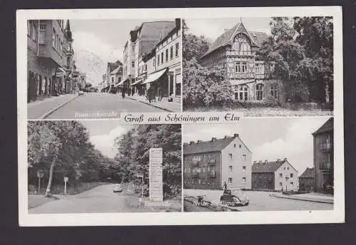 Ansichtskarte Schöningen Elm Niedersachsen Bismarckstrasse Elmstrasse n.Berlin