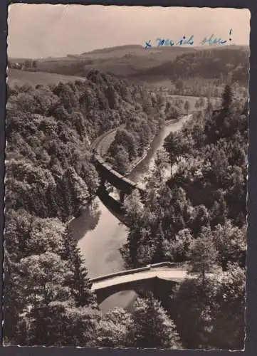 Ansichtskarte Zschopau Sachsen Fluss Brücke Zschopautal ab Warmbach Wolkenstein