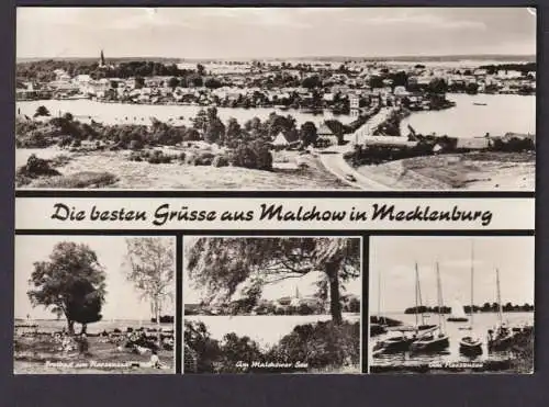 Ansichtskarte Malchow Mecklenburg Vorpommern Malchower See n. Meerane Sachsen