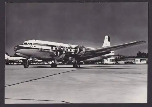 Flugpost airmail Ansichtskarte KLM Flugzeug Douglas DC 6 B Niederlande