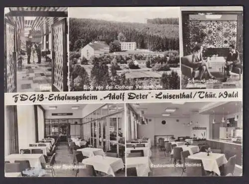 Ansichtskarte Luiesnthal Thüringen FDGB Erholungsheim Adolf Deter Innen Außen