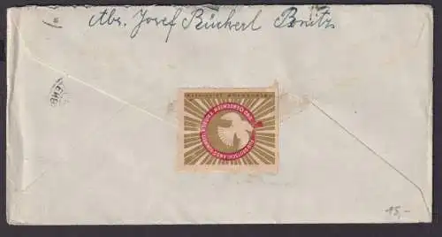 Briefmarken All. Besetzung Gemeinschaft Brief Zehnfachfrankatur u.a 1 Mark Taube