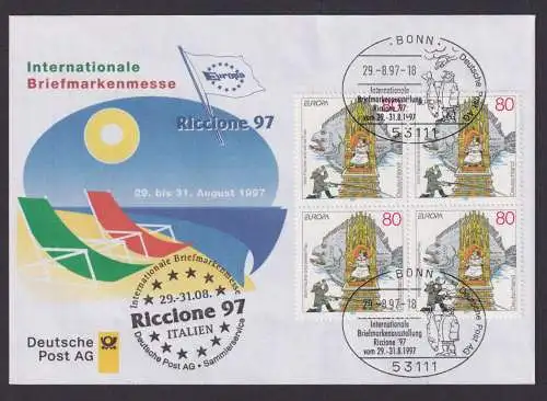 Philatelie Viererblock Briefmarkenmesse Riccione 1997 Italien SST Bonn