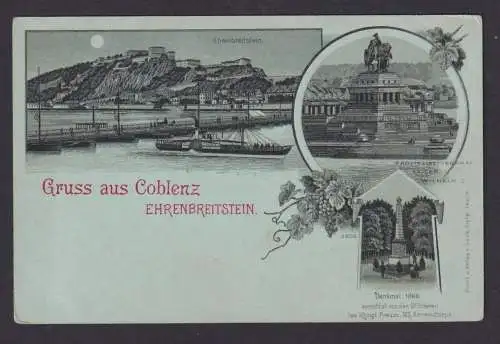 Ansichtskarte Koblenz Rheinland Pfalz Ehrenbreitstein Kaiser Wilhelm Denkmal