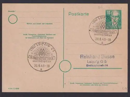 Briefmarken DDR Brief Ganzsache Persönlichkeiten Bebel P 35 01 SST Leipzig