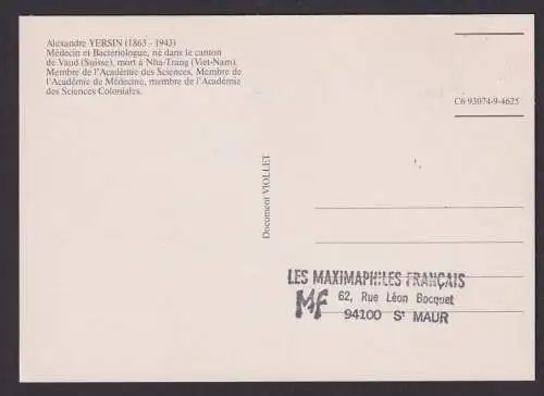 Briefmarken Frankreich 2596 Alexandre Yersin Bakteriologe Medizin Maximumkarte