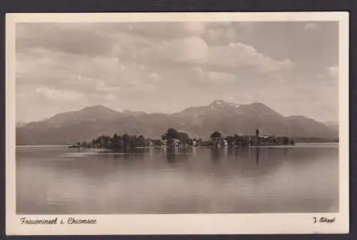 Ansichtskarte Chiemsee Bayern Fraueninsel Gebirge