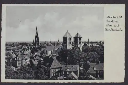Ansichtskarte Münster Westfalen Totalansicht m. Dom Lambertikirche n. Rübenach