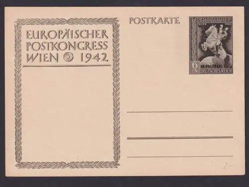 Deutsches Reich Nothilfe Ganzsache Europäischer Postkongress Wien Österreich