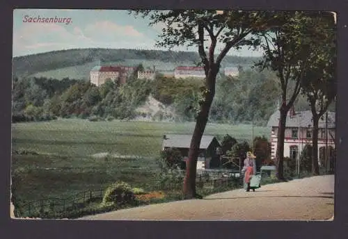 Ansichtskarte Sachsenburg Frankenberg Sachsen Feldpost n. Leisnig