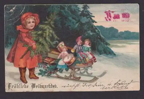 Ansichtskarte Künstlerkarte Prägekarte Weihnachten ab Mainz Rheinland Pfalz n.
