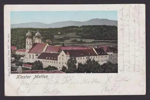 Ansichtskarte Künstlerkarte Metten Bayern Kloster Metten n. Chiming