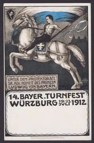 Ansichtskarte Franz Scheiner Bayerische Turnfest Würzburg immer gesuchte Karte