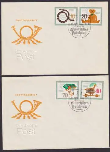 Briefmarken DDR Brief Spielzeug historisch 2661-2666 auf 3 FDC Berlin 24.11.1981