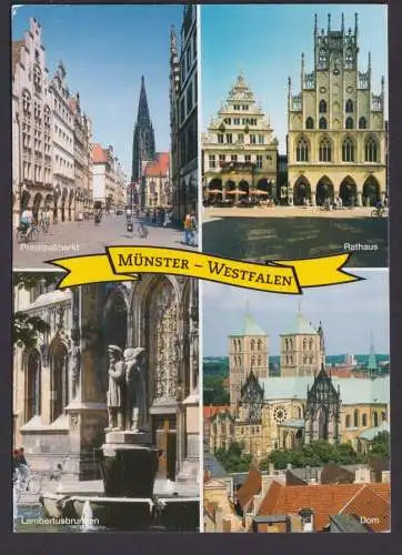 Ansichtskarte Münster Westfalen Prinzipalmarkt Rathaus Lambertusbrunnen Dom