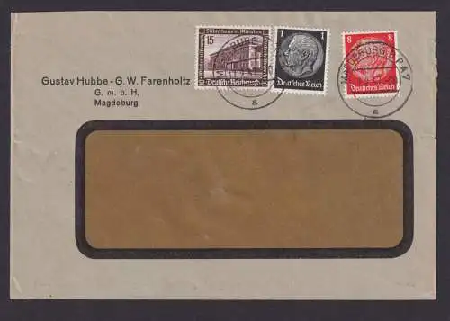 Perfin Lochung Deutsches Reich Brief MIF Hindenburg Nothilfe mit+ohne Perfin GWF
