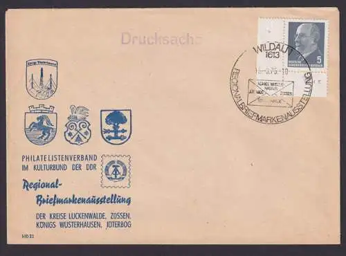 Briefmarken DDR Drucksachen Brief EF 5 Pfg. Pieck Bogenecke Eckrand WZ 4 X gepr.