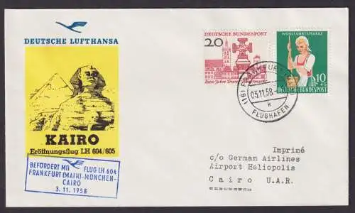 Flugpost Brief Air Mail Lufthansa LH 604 Frankfurt München Kairo Ägypten