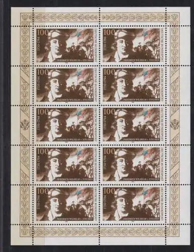 Bund 1766 Kleinbogen Zehnerbogen Von Steuben Luxus postfrisch MNH Kat. 16,00