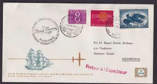 Flugpost Air Mail Brief Niederlande KLM Erstflug Amsterdan Casblanca Las Palmas