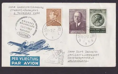 Flugpost Brief Air Mail Belgien Sabena Erstflug Brüssel Belgien Berlin