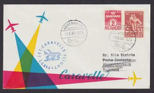 Flugpost Brief Air Mail Dänemark Erstflug Jet Caravelle Kopenhagen Frankfurt