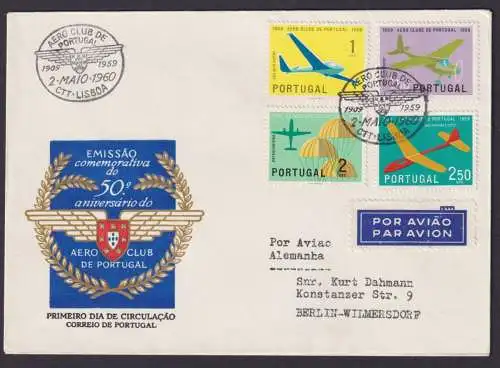 Flugpost Brief Air Mail Portugal Aero club 1909-1959 toller Umschlag nach