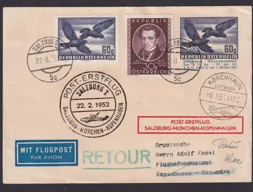 Österreich Flugpost Air Mail Brief gute Privatganzsache als Flugkarte MIF Vögel