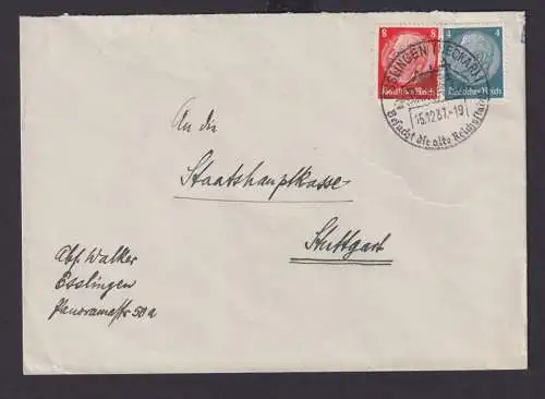 Esslingen Neckar Baden Württemberg Deutsches Reich Drittes Reich Brief SST