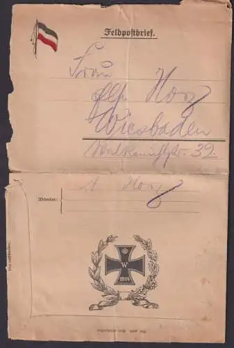 Militaria Brief ab Soldatenheim Frankfurt n. Wiesbaden Hessen Feldpostbrief