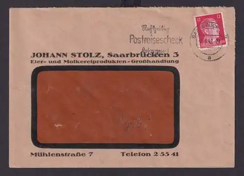 Saarbrücken Saarland Deutsches Reich Drittes Reich Brief Postsache SST