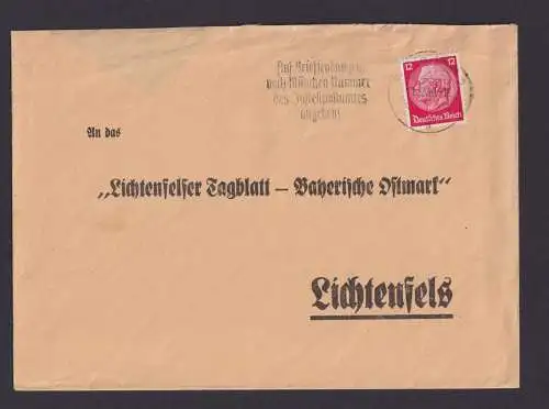 Fürth Bayern Deutsches Reich Drittes Reich Brief Postsache SST Auf Briefsendung