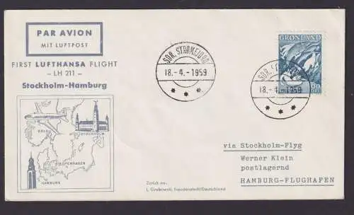 Flugpost Air Mail Brief Grönland Erstflug Lufthansa LH 121 Søndre Strømfjord