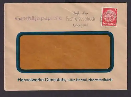 Bad Cannstatt Baden Württemberg Deutsches Reich Drittes Reich Brief Postsache
