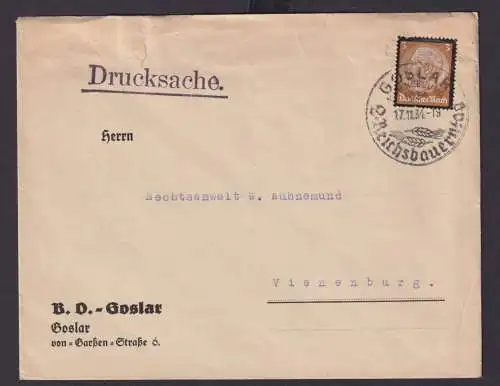 Goslar Niedersachsen Deutsches Reich Drittes Reich Brief SST Goslar 2. Reichs