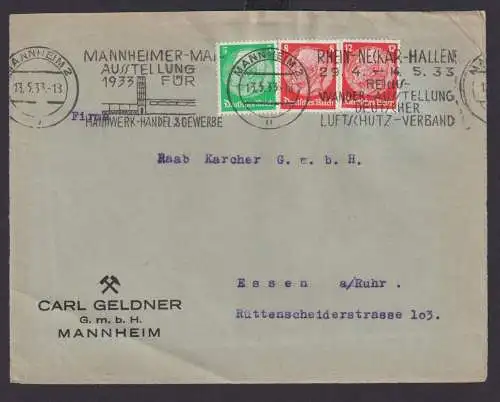 Mannheim Baden Württemberg Deutsches Reich Drittes Reich Brief SST Mannheimer