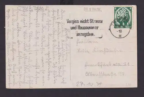 Trier Rheinland Pfalz Deutsches Reich Drittes Reich Karte Postsache SST Vergiß