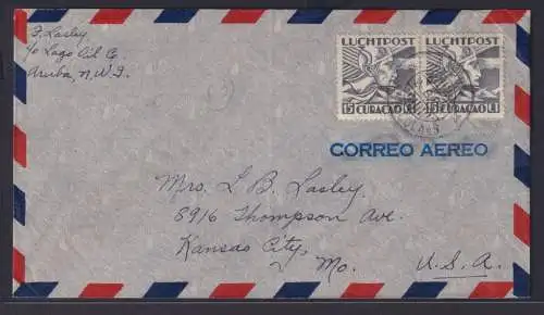 Curacao Übersee Brief MEF von Oranjestad Aruba nach Kansas City USA