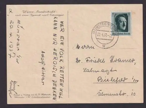 Deutsches Reich Brief EF 646 Blockeinzelmarke Münster Westfalen Künstler